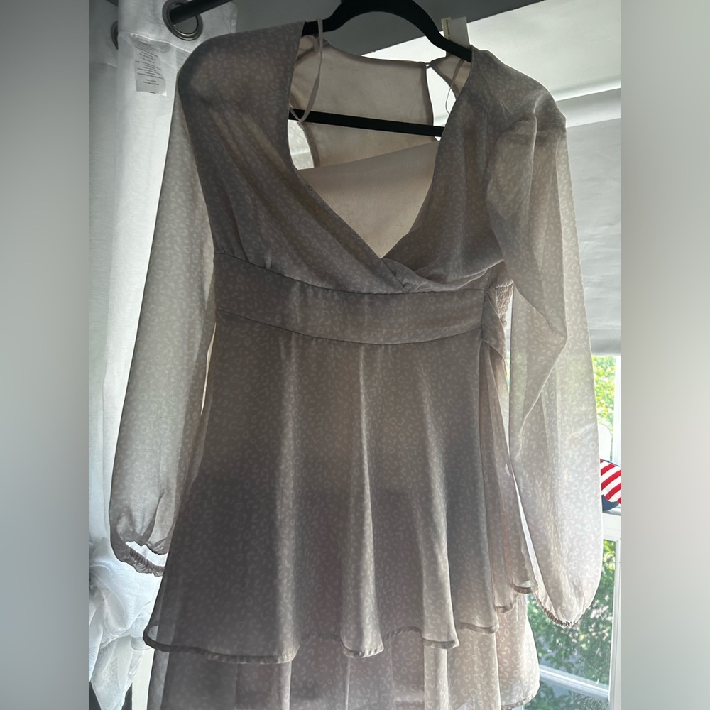 light pink dress with cheetah print